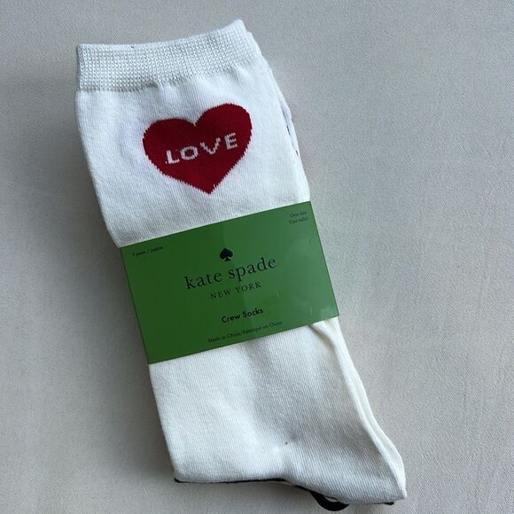 Kate Spade Hearts True Love Crew Socks 3 Pack - Picture 8 of 9